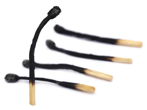 Fechar a matchstick queimado — Fotografia de Stock