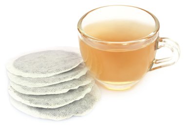 Yeşil çay çay poşeti ile