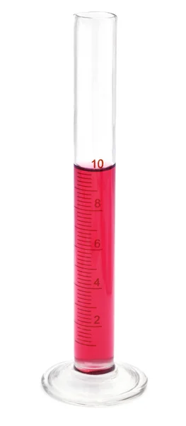 Cilindro di misura con prodotto chimico liquido — Foto Stock