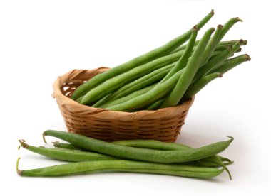 Beyaz arka planda Fransız fasulyesi