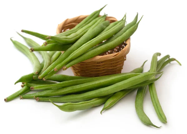 Fagioli Francesi Sfondo Bianco — Foto Stock