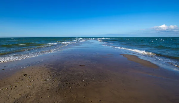 Plaża Skagen Danii Gdzie Spotykają Się Dwa Morza Mianowicie Cieśnina — Zdjęcie stockowe