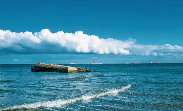 Skagen Danimarka Iki Denizin Birleştiği Plaj Yani Skagerrak Kattegat — Stok fotoğraf