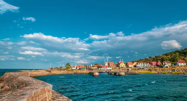 Schilderachtig Stadje Gudhjem Bornholm Denemarken — Stockfoto