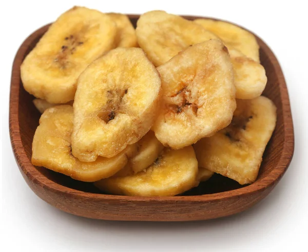 Frites Banane Isolées Sur Fond Blanc — Photo