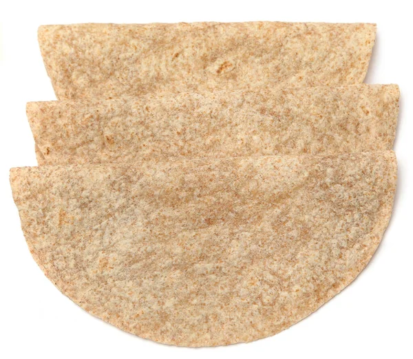 Tortilla Bröd Isolerad Över Vit Bakgrund — Stockfoto