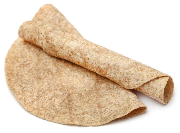 Tortilla Brood Geïsoleerd Witte Achtergrond — Stockfoto