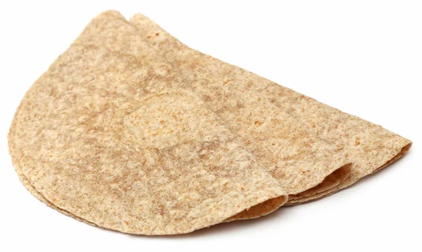 Tortilla Brot Isoliert Über Weißem Hintergrund — Stockfoto