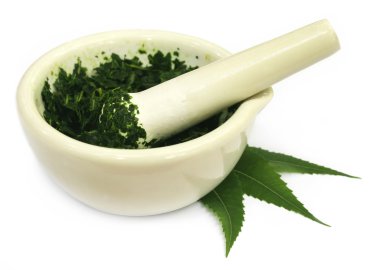 harç ve havaneli ile tıbbi neem bırakır