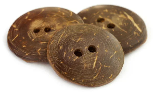 Botões redondos feitos de casca de coco — Fotografia de Stock