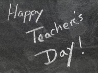 Happy Teachers Day written in chalkboard clipart