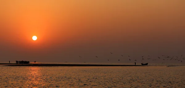 Soloppgang ved Kuakata, Bangladesh – stockfoto