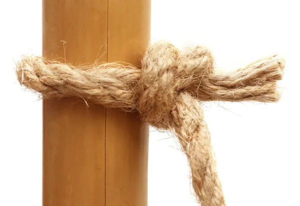 Rope knot on a bamboo — Stock Photo, Image