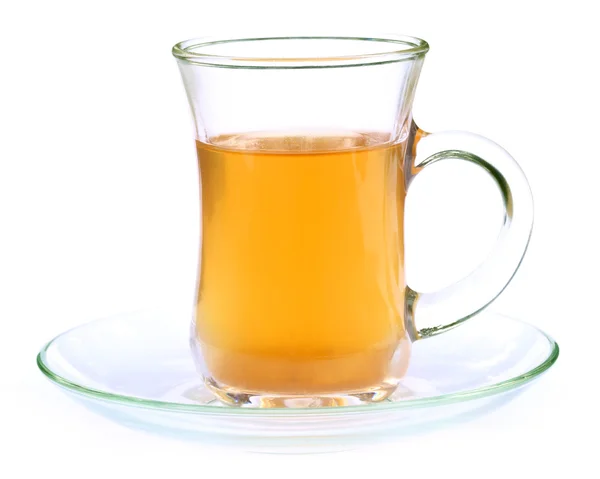 Чайный ликер на прозрачной чашке — стоковое фото