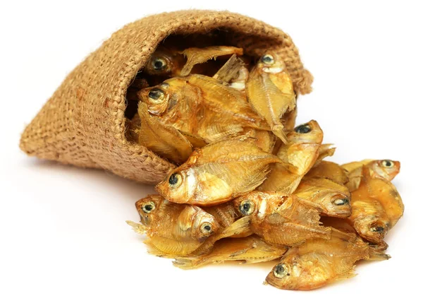 Dried fishes in bag — Stock Photo, Image