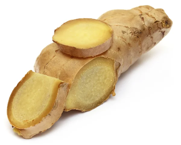 Fresh ginger on white — Stock Photo, Image