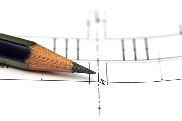 Kalem ile bina tasarımı — Stok fotoğraf