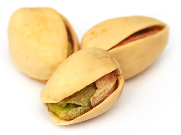 Salted Pistachios over white — Stock Photo, Image