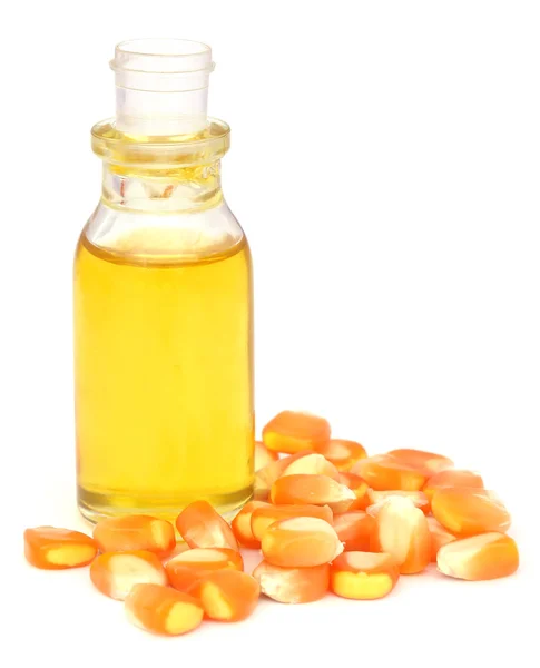 Bottle of Oil with corns — Stock Photo, Image