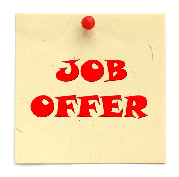 Notice inscribed JOB OFFER — Stock Photo, Image