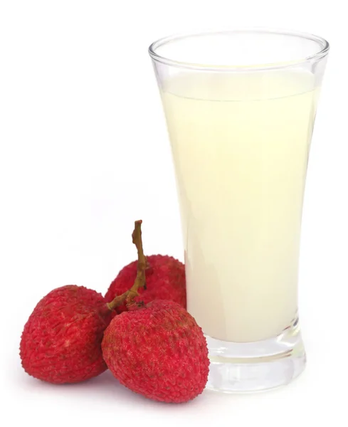 Lychee juice with fruits — Stock Photo, Image