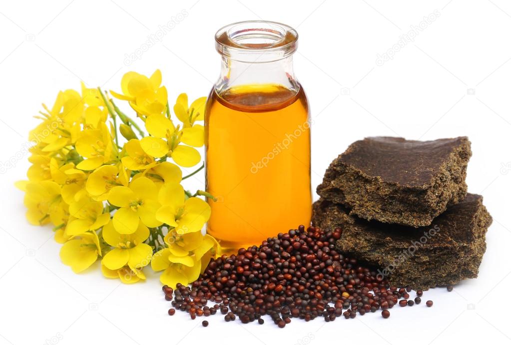 Mustard oil cake with flower