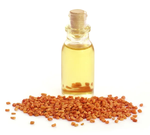 Fenugreek with oil — Stock Photo, Image