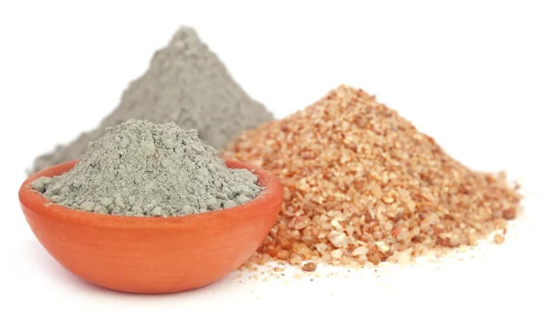 Grady cementu w misce z dwóch rodzajów piasku — Zdjęcie stockowe
