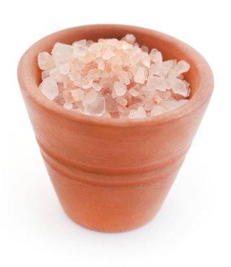 Himalaya pembe tuzu beyaz arka planda