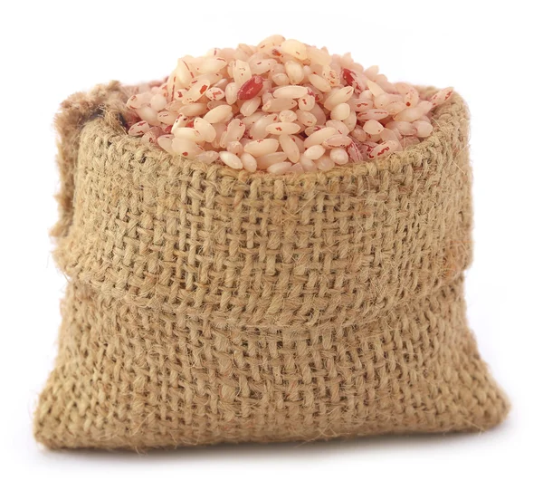 Arroz fresco en saco — Foto de Stock