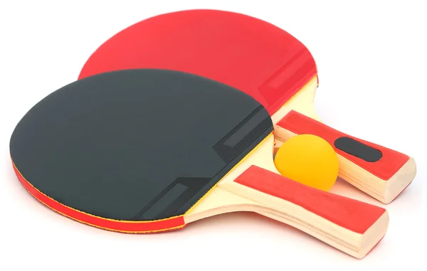 Table tennis bat and ball — Stock Photo, Image