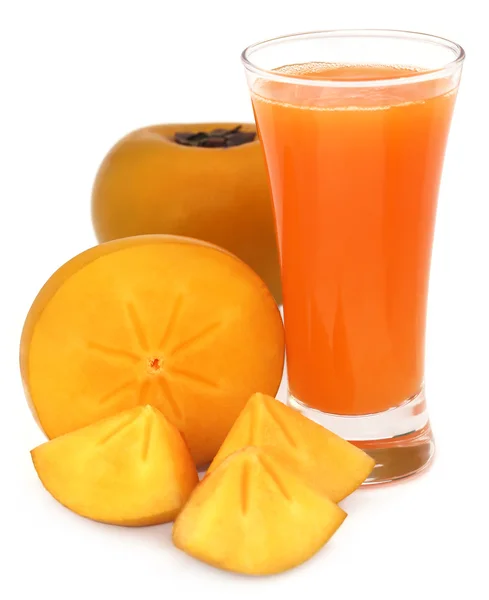 Persimmon juice with fresh fruits — Stock Photo, Image