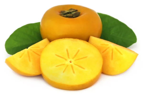 Fresh persimmon over white — Stock Photo, Image