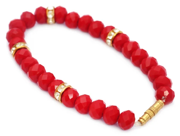 Pulsera de cuentas rojas — Foto de Stock