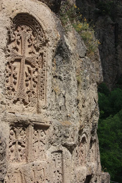 Geghard är ett medeltida kloster i Karis provinsen av Armenien. — Stockfoto