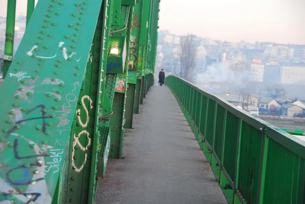 Παλιά γέφυρα Σάββα στο Βελιγράδι Royalty Free Φωτογραφίες Αρχείου