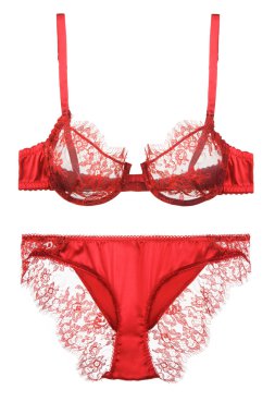 Kırmızı sutyen ve külot, kadın iç çamaşırı