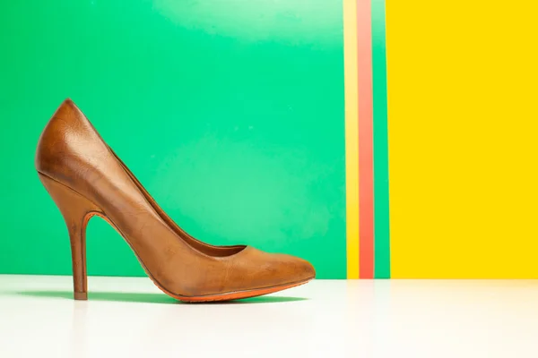 Brown high heels shoes — Stock Photo, Image