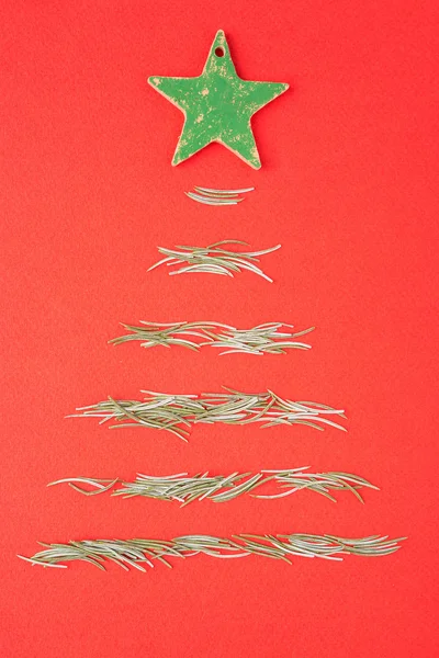 空白的圣诞贺卡，树装饰 — 图库照片