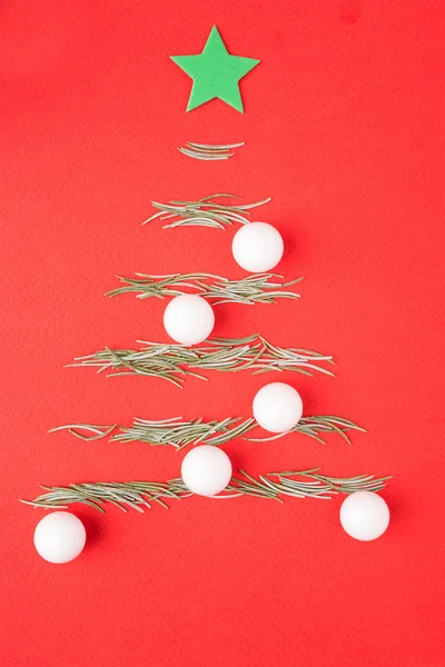 Tarjeta de Navidad en blanco, adorno de árbol —  Fotos de Stock