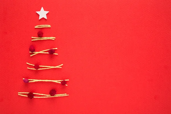 空のクリスマス カード、ツリーの飾り — ストック写真