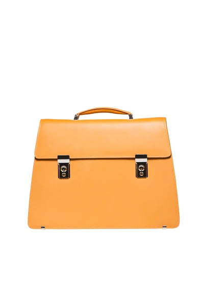 Yellow men briefcase isolated over white — Stock Photo, Image