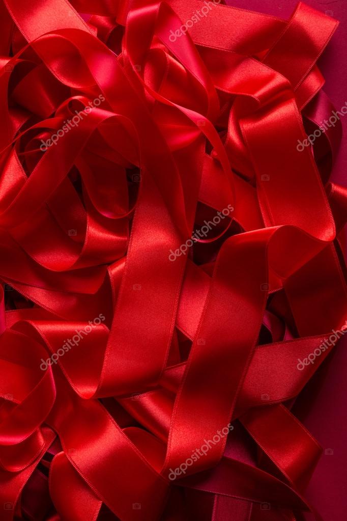 赤いサテン リボン背景 ストック写真 C Victoro