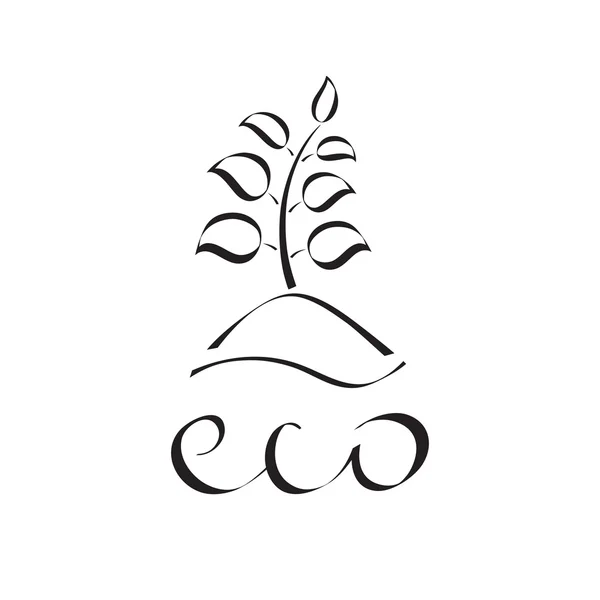 Ekoloji el çekilmiş logosu. — Stok Vektör