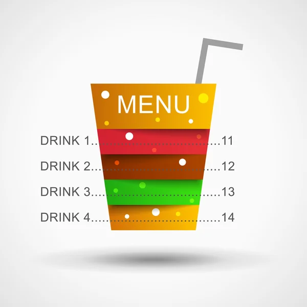 Illustrazione menu cocktail . — Vettoriale Stock