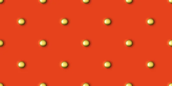 Geometric Seamless Pattern Gold Balls Red Background Texture Golden Spheres — Stock Photo, Image