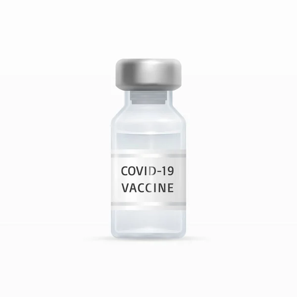 Covid Vaccine Vial Коронавірус Vaccine Closeup Isolated Drug Ampoule Object — стоковий вектор