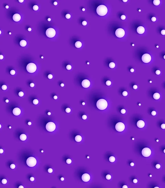 Bílé Koule Pozadí Violet Geometrický Bezešvý Vzor Textura Bílými Kulatými — Stockový vektor