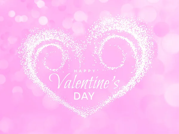 ハッピーバレンタインデー ピンクのロマンチックな愛の背景 ボケの背景に隔離された粒子で作られた心 結婚式 バレンタインデーのデザインの装飾のためのテンプレート ベクトル — ストックベクタ