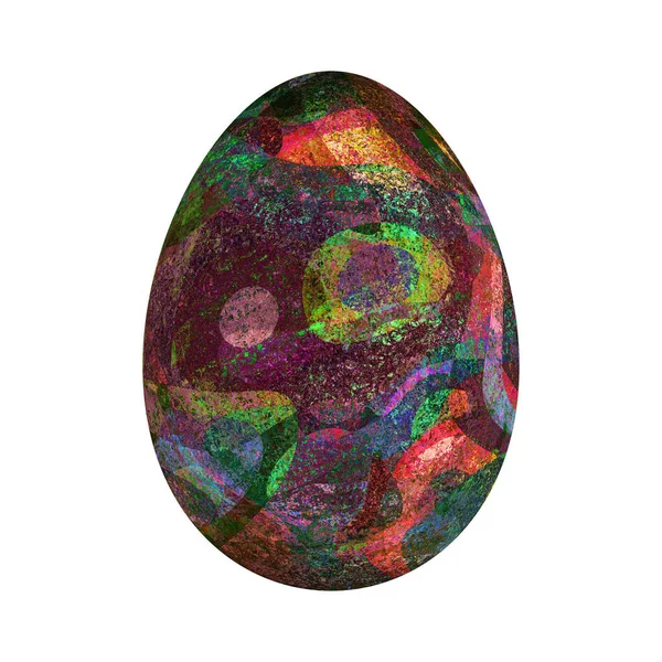 Particolored Easter Egg Antique Egg Grunge Texture Abstract Colored Spots — Stock Photo, Image